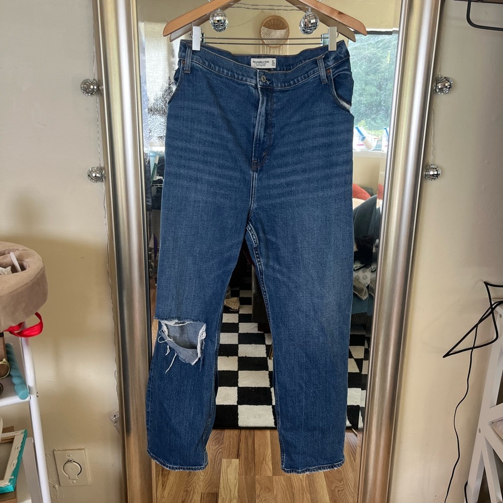 The ankle straight ultra high rise jeans